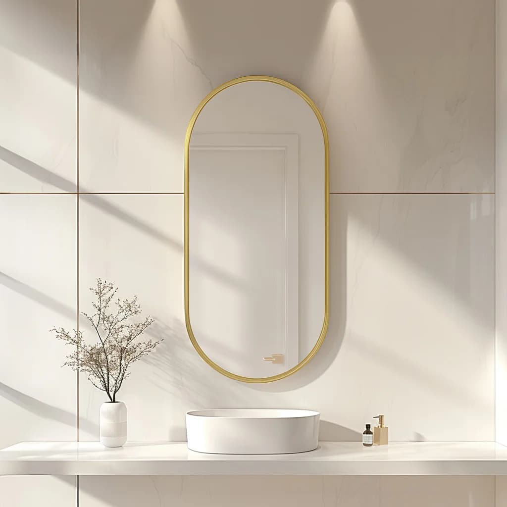 Nessuna perforazione, specchio da bagno runway, specchio da parete, bagno, WC WC