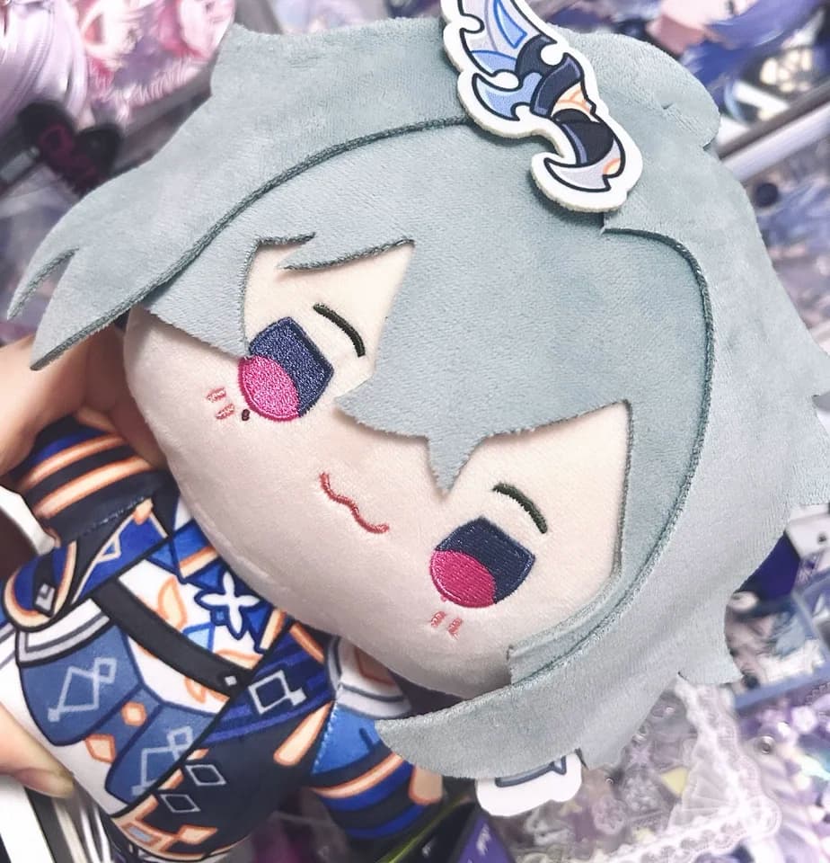 Genshin Impact Lohen Cosplay Anime Cotton Doll Stuffed Animal Printed Figure Maumet Throw Pillow Puppet Game Gifts Kawaii