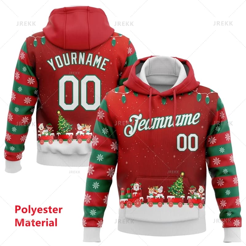 Felpa con cappuccio natalizia con nome personalizzato per uomo 2026 Nuova felpa pullover stampata 3D divertente da donna Felpe con cappuccio casual da strada personalizzate