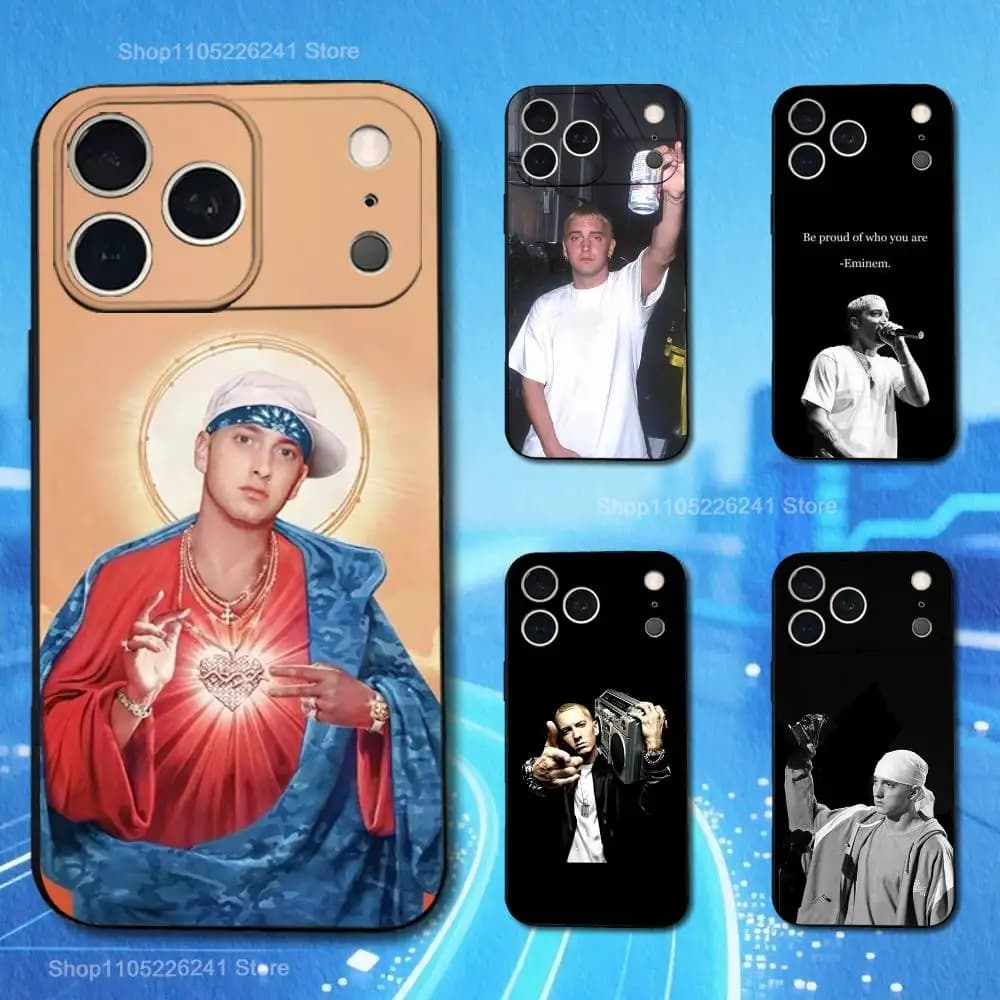 Cantante E-Eminem-ES Cool per iPhone 13,16,11,14,17,12,15,Plus,Pro Max, XS,X,XR,SE,Mini,8,7, Custodia morbida in silicone nero
