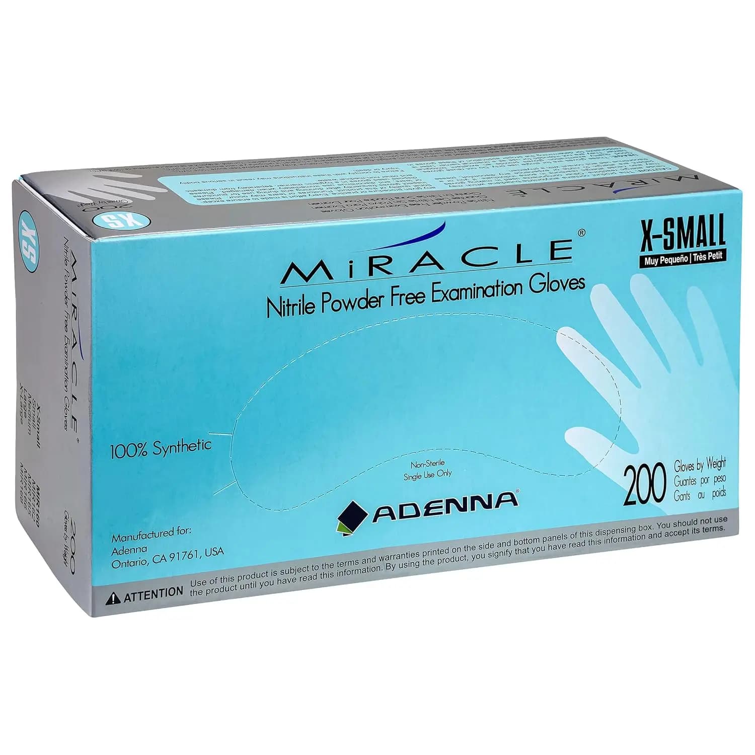 Guanti da Esame in Nitrile Senza Polvere, Grado Medico, Blu, Taglia XS, Confezione da 200 - Durevoli e Senza Lattice
