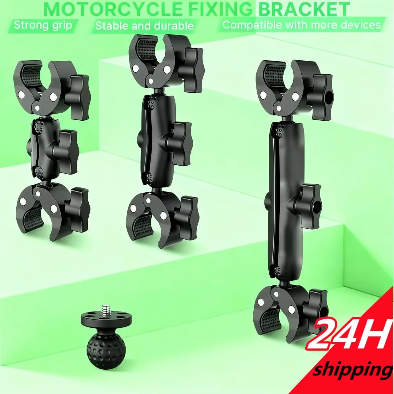 Crab clamp with double camera clip for GoPro Bike Handlebar Clip Bracket for Insta360 One X2 X3 Sports Camera Accessories