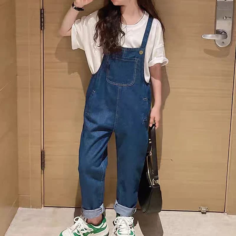 IENENS Salopette per bambini Salopette in denim 2-6 anni Tinta unita Jeans per bambini Ragazza Ragazzo Abbigliamento Pantaloni causali