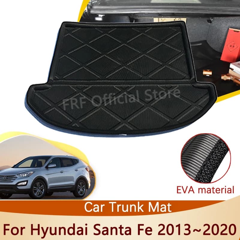 For Hyundai Grand Santa Fe XL DM 7 5 places 2013 ~ 2020 2017 accessories SWB floor tray luggage mat lining waterproof trunk carpet