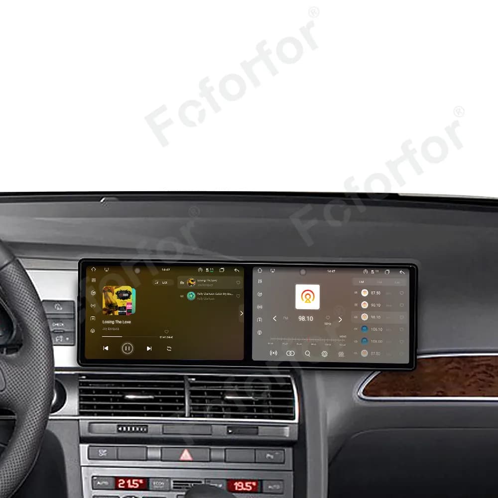 Dual 9.1 Inch QLED Screen Car Radio For Audi A6 2005-2009 Android 15 Multimedia Player GPS Navigation Auto DSP Stereo Carplay