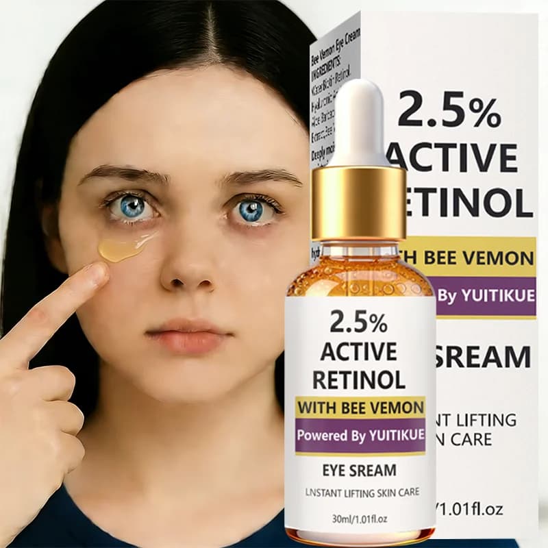 YUITIKUE Siero Contorno Occhi al Retinolo e Veleno d'Api, Texture Leggera e Setosa, Facile Assorbimento, Non Appiccicoso, Rassoda la Pelle del Contorno Occhi, Cura Anti-Età