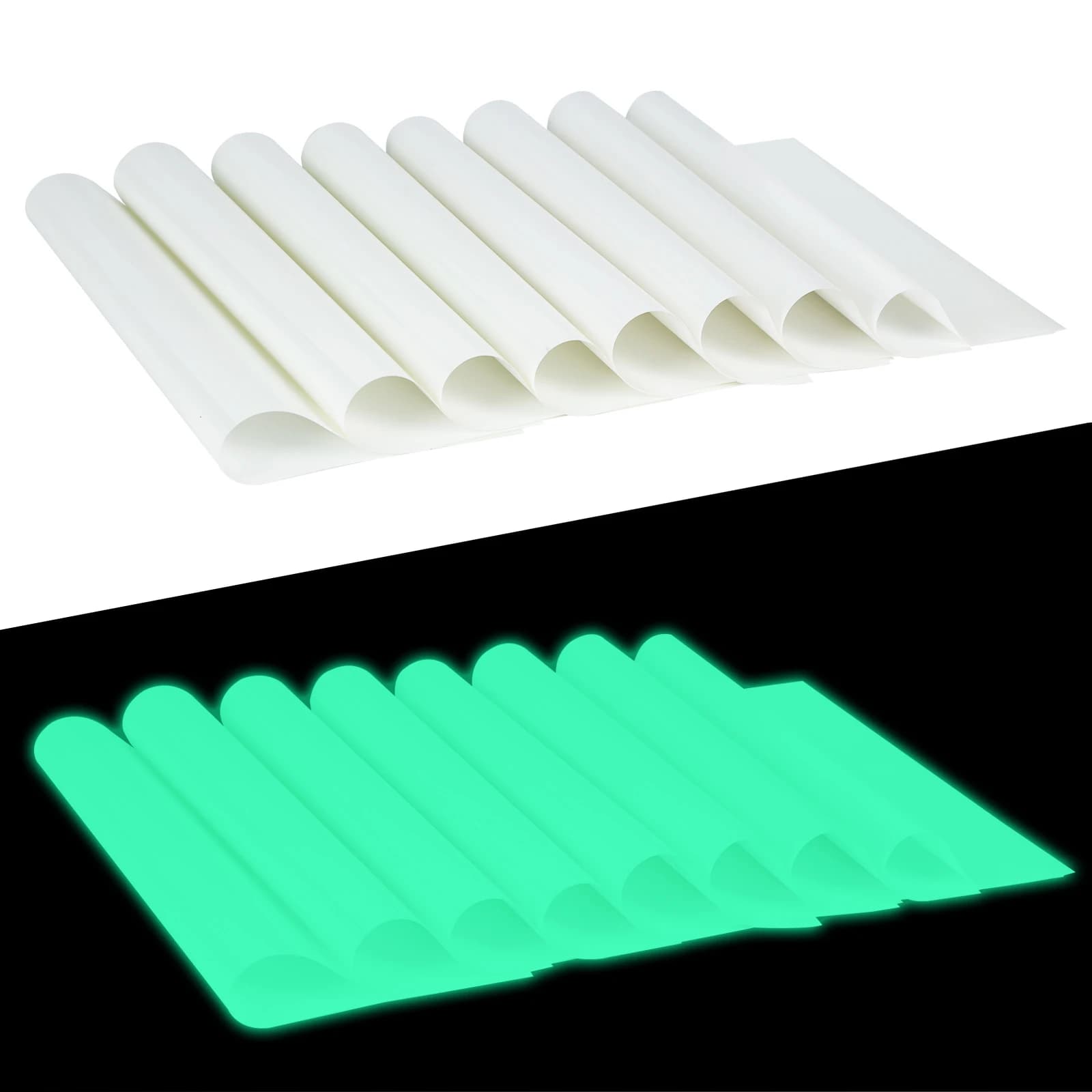 HTV che si illumina al buio, vinile a trasferimento termico per magliette, vinile elastico PU, ferro su vinile per tutte le macchine da taglio, facile da tagliare e erbacce