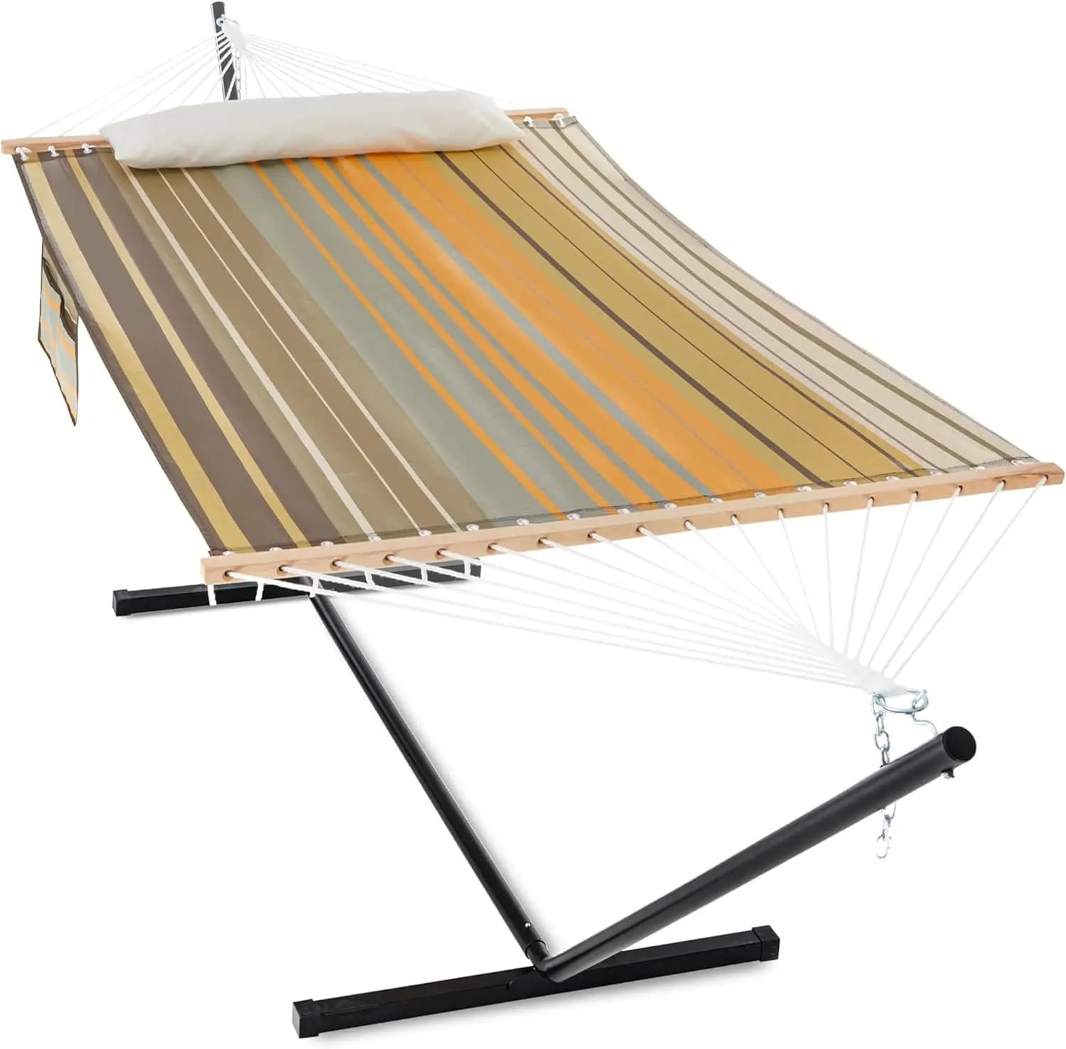 Waterproof Double Amaca with External Support, 2 Persons Resistant, Quick Drying in Textylene, Cushion and Pockets Included