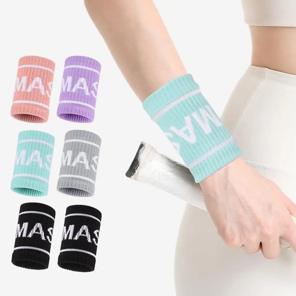 2PCS Elastic Sports Bracelets Facades for Tennis sweat Wrist protector for basketball Volleyball padel Fasce for fitness Wrist wrapper