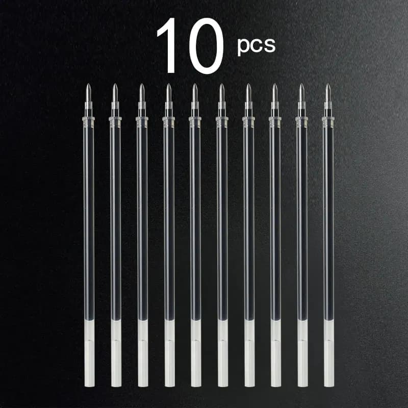 WQN-10 pezzi Penna gel da 1,0 mm di ricambio ricaricata Penna firma ad asciugatura rapida Nero/Rosso/Giallo/Viola/Blu Cancelleria per studenti