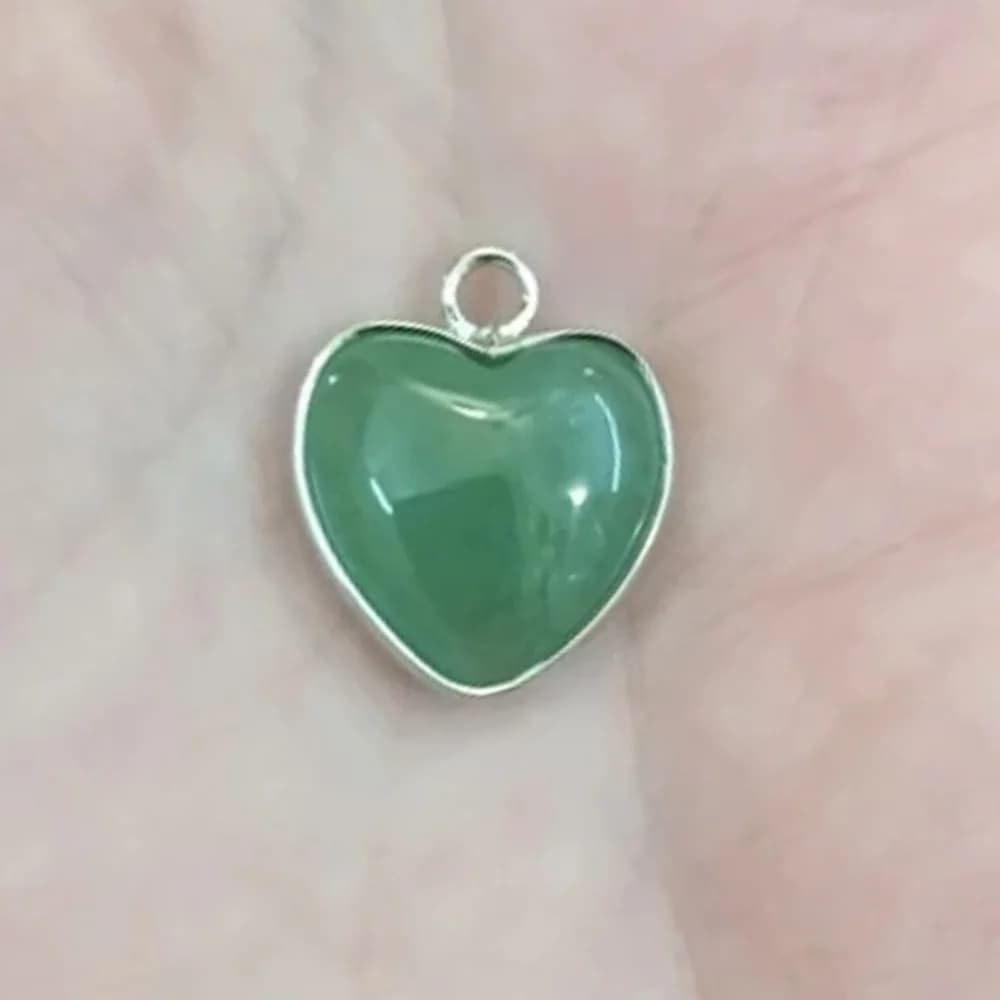 1PC 16x19mm Pendenti con pietre preziose naturali a forma di cuore Pendenti con bordi argentati 31 Colos per realizzare collane Orecchini Accessori