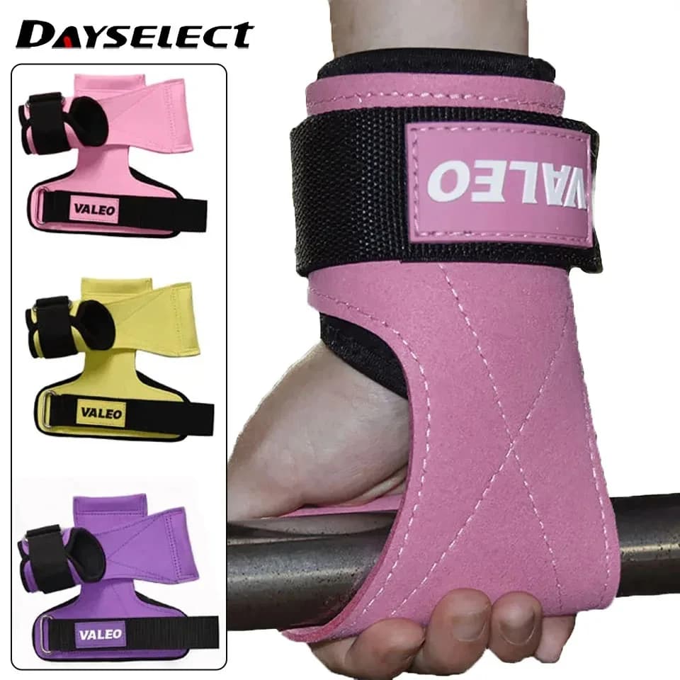 GOBYGO 1 pair of solid palm gym gloves adjustable strength training Grip Support wrist bands Pull-Up bench Hard Pull-Up Bands