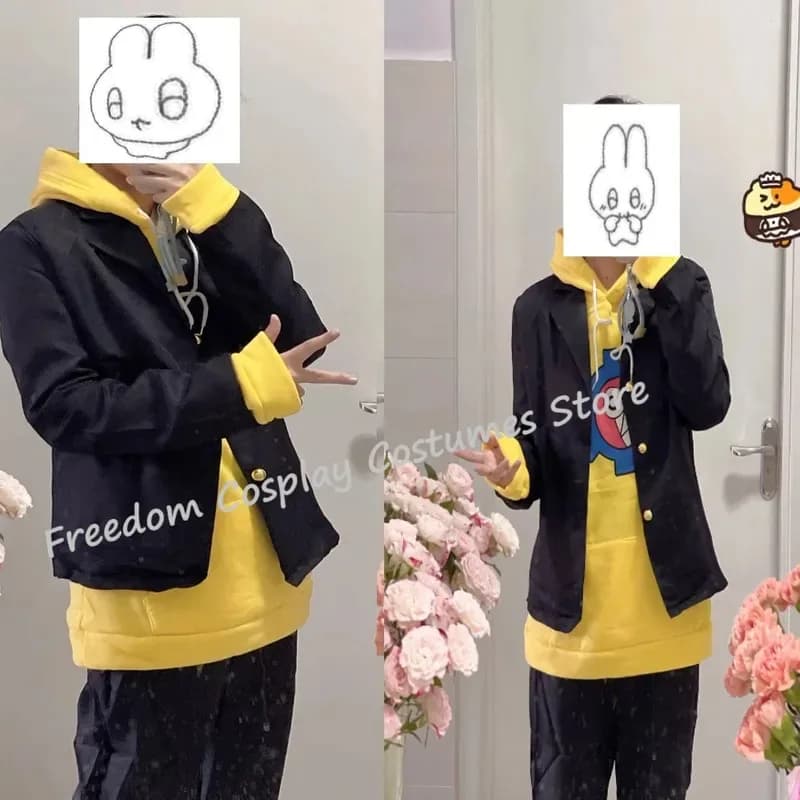Anime SK8 the Infinity Cosplay Reki Kyan Parrucca gialla Felpa con cappuccio Giacca SK Eight Skate Uniforme Cosplay Suit