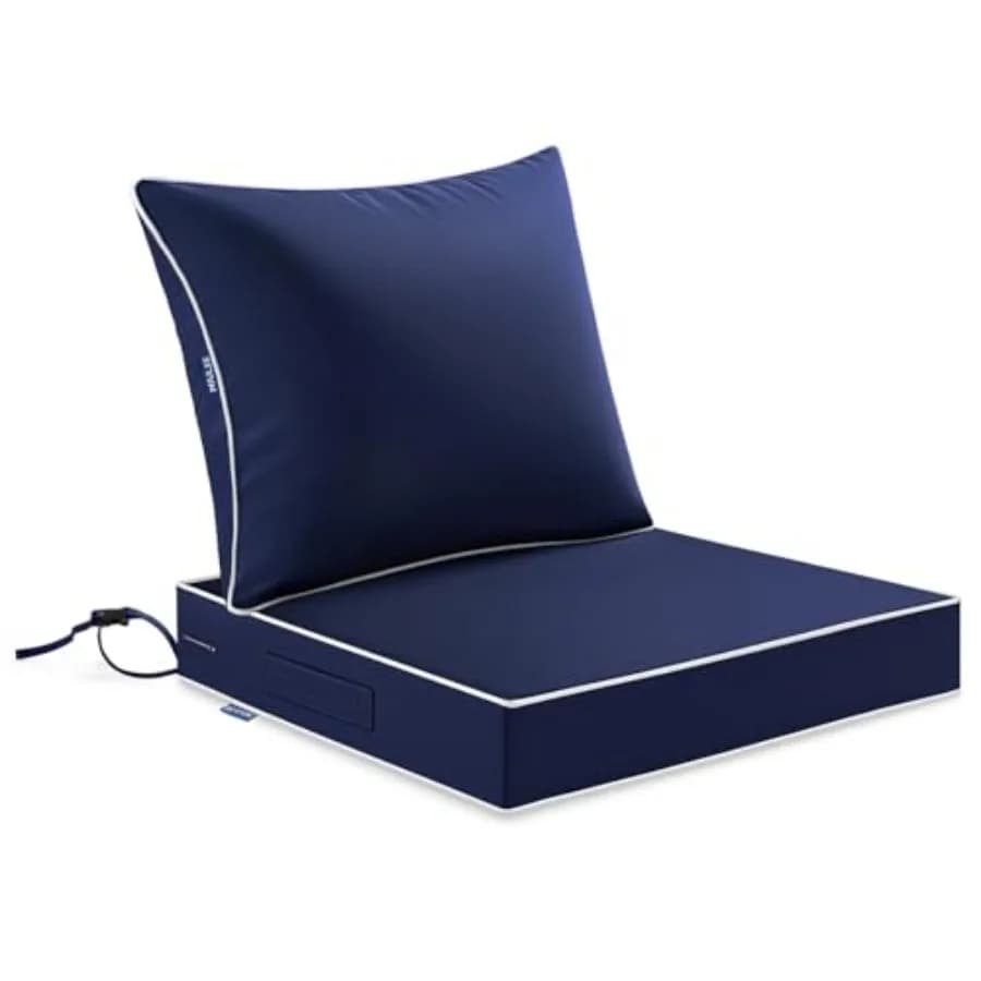 Cuscino per Seduta da Esterno Impermeabile e Resistente allo Sbiadimento, Cuscino Profondo per Seduta e Schienale per Mobili da Giardino, Sedia, Divano con Ha