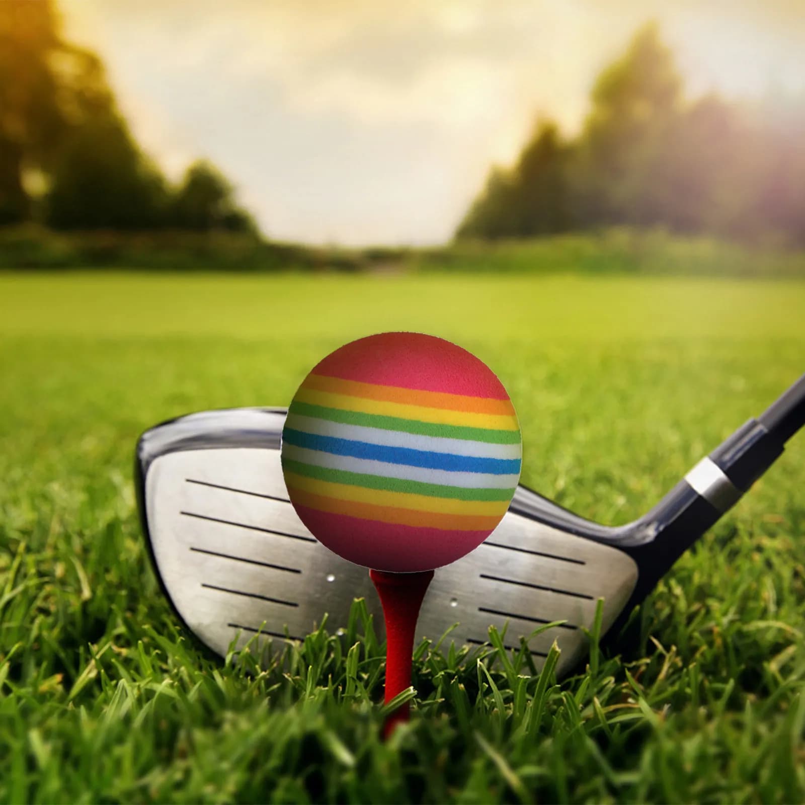25Pcs 42Mm Rainbow Eva Golf Practice Ball Soft Lightweight Flexible Indoor Training Aid for Approach Shot Safe on Furniture
