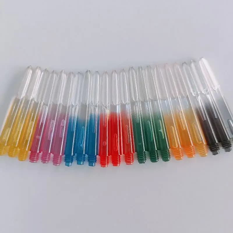 3 pezzi di colori trasparenti sfumati steli per freccette accessori per freccette fai da te filettatura 2BA plastica nylon punta morbida aste per freccette