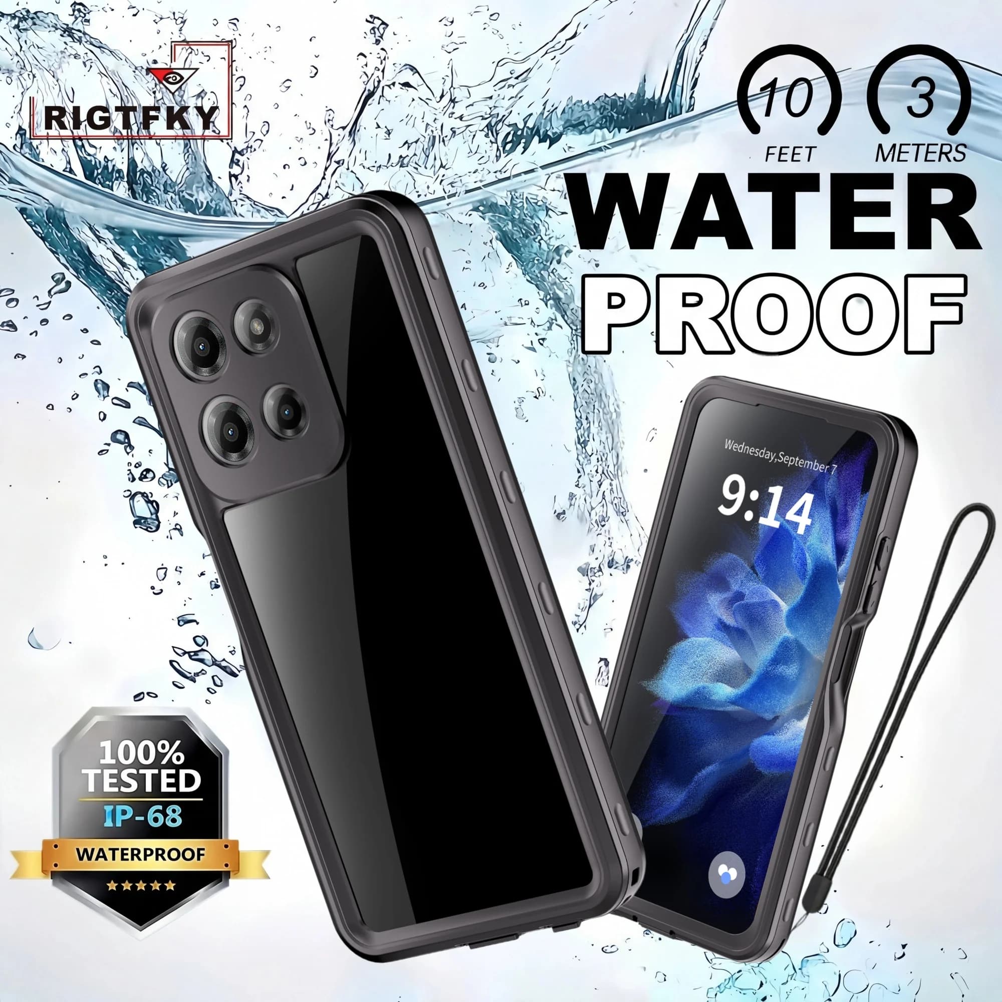 IP68 waterproof case for Motorola Moto G Play 2026 G Stylus 2025 5G 2024, Anti-Polvere, Anti-Neve, Anti-Caduta, for Snorkeling and Swimming