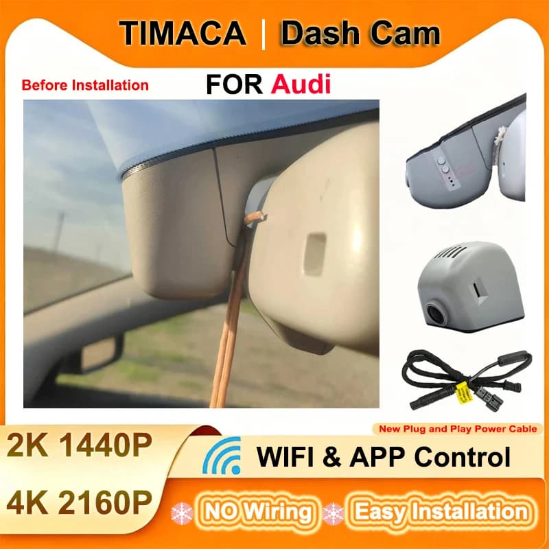 TIMACAM for Audi a4 b8 b9 a3 8v 8p a5 a6 c7 a7 q5 q7 q3 q8 q2 q4 s3 8v s5 b9 s4 b8 tt rs Dash Cam 4K Wifi Plug and Play Car DVR