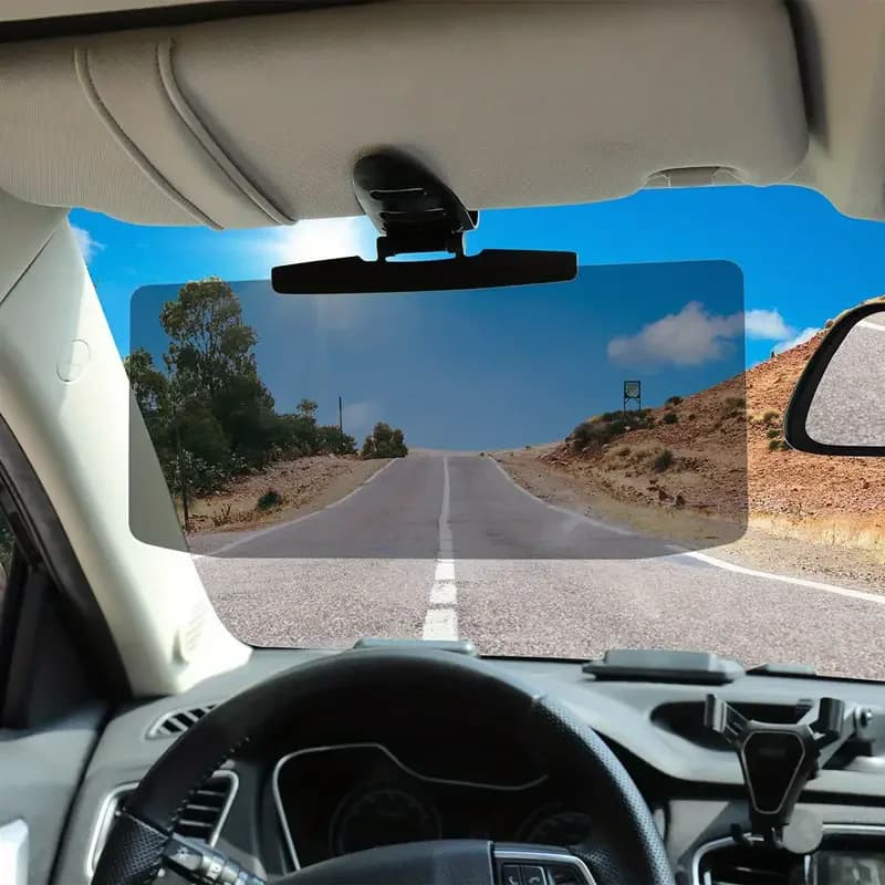 An anti-reflective mirror mounted on car, anti-UV strong light vehicle sunshade