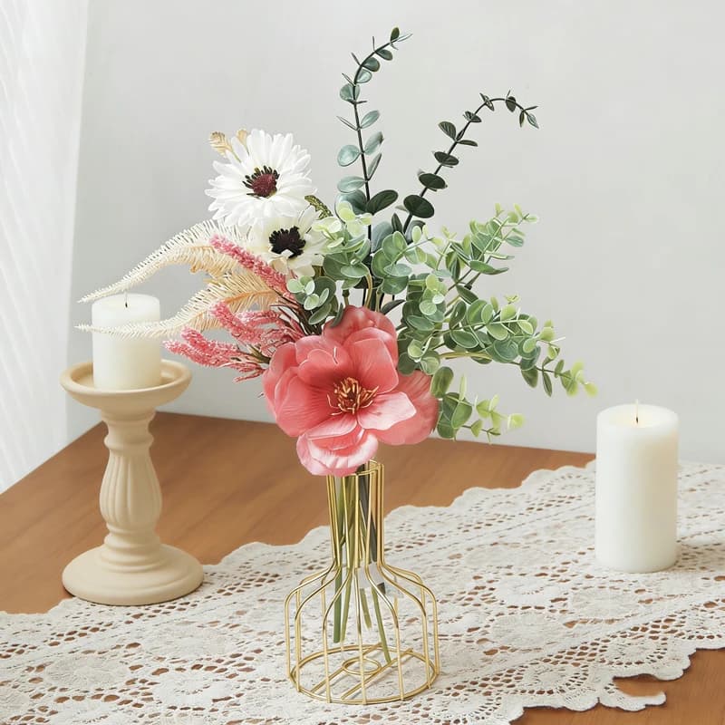 Papavero Peonia Margherita Lavanda Bouquet di eucalipto Regalo di Natale fai da te Decorazione di piante di salvia Fiori artificiali Decorazioni per la casa e la sposa