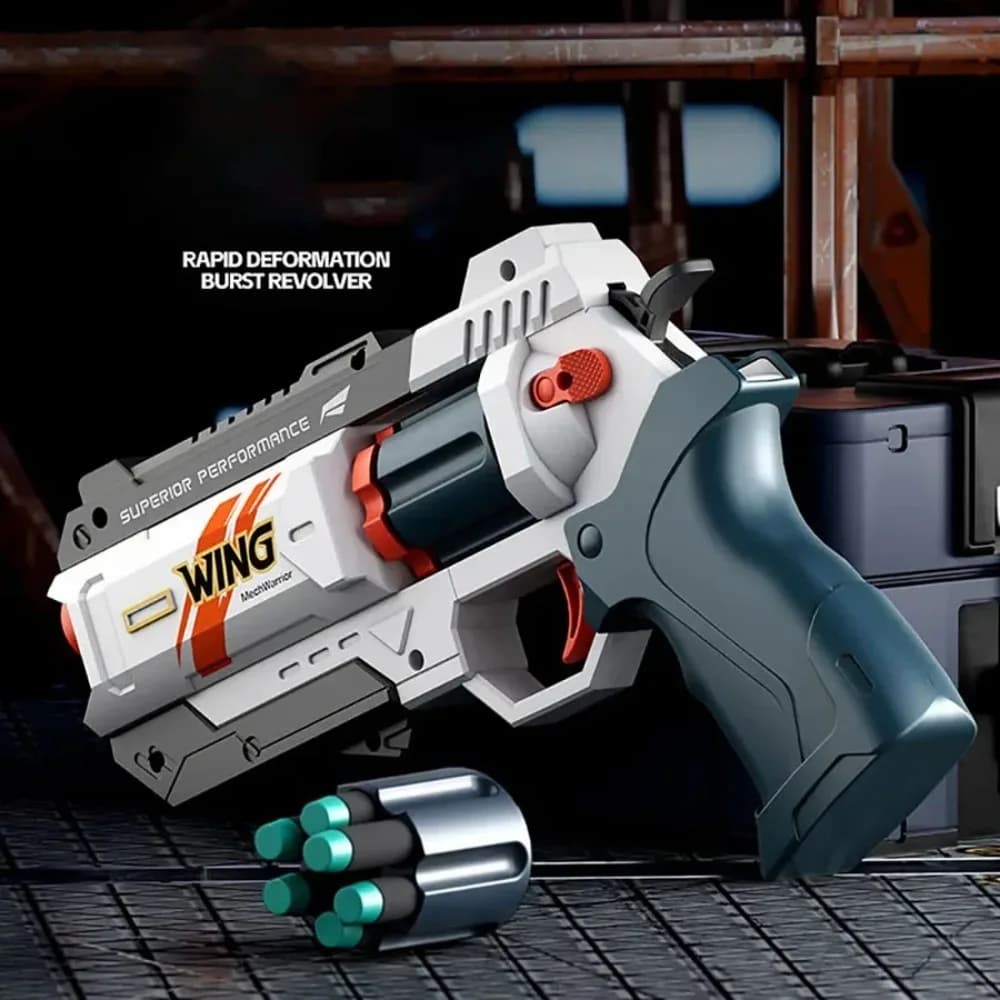 Proiettili morbidi Pistole per revolver Giocattolo Deformazione rapida Caricamento manuale Sport all'aria aperta Gioco di tiro per bambini Regalo di Natale