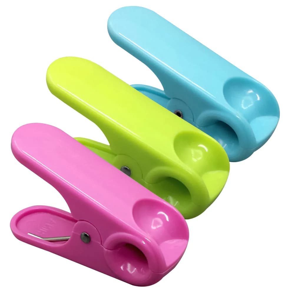 10Pcs Food Bag Clips Sealing Clips for Snacks Chips Cookies Packaging ABS Plastic Clamps Home Office Kitchen Laundry Use