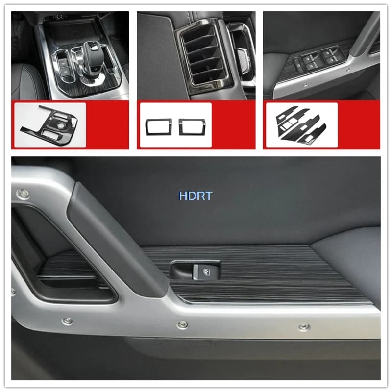 For BAW 212 T01/Explorer 01 2024 + Car Styling Black Interior Gear Shift Window Control Panel Door Handle Air Vent Outlet Cover