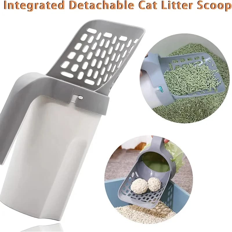 Paletta per lettiera con sacchetto di ricambio per la pulizia del lettiera autopulente e la raccolta dei rifiuti dei gatti, accessori per lettiera.