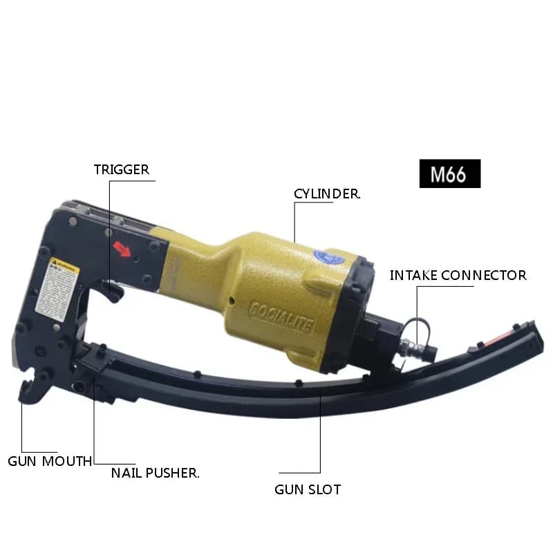 220v M66 Morsetto pneumatico Pistola Materasso Letto Rete Cuscino Morsetto Pistola Gabbia a terra Rete da pesca Morsetto di fissaggio Pistola