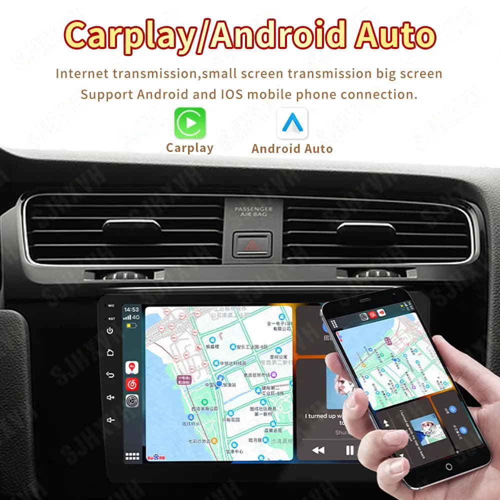 Android 16 Carplay Auto Car Radio For Hyundai I10 2007 - 2013 CarPlay Auto GPS Recorder Multimedia video Player 4G+WiFi DSP