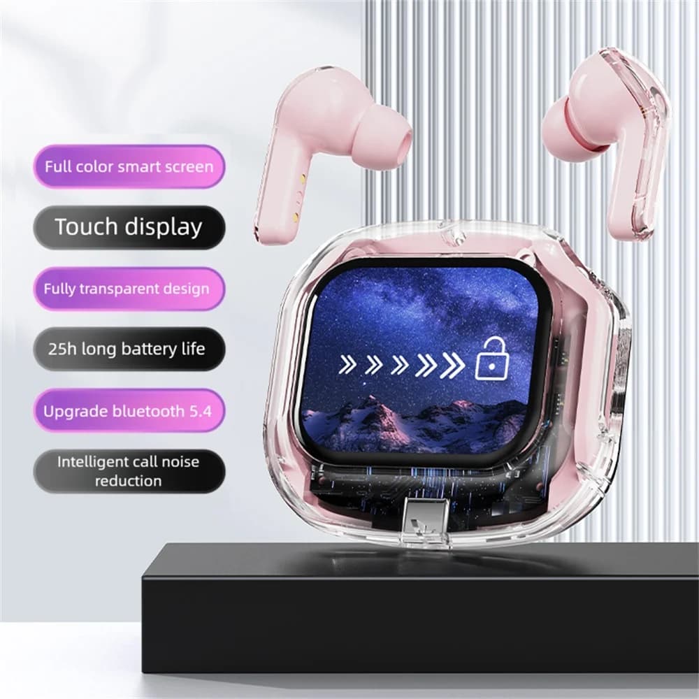 Wireless Bluetooth earphones with noise reduction, small binaural earphones, stereo Hi-Fi earphones with powerful bass, TWS headphones, sports headphones