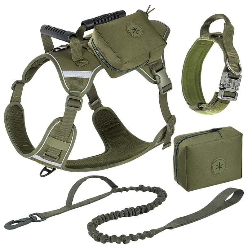 Dog Walking on a Leash Vest Type Golden Retriever Labrador Large Medium Small Dog Multifunctional Tactical Four-Piece