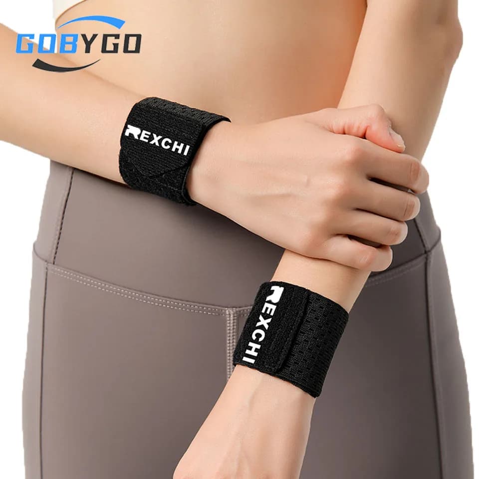 GOBYGO 1/2 pezzi tutore da polso sottile cinturino da polso sportivo elastico traspirante anti-distorsione avvolgente cinturino da polso regolabile a compressione