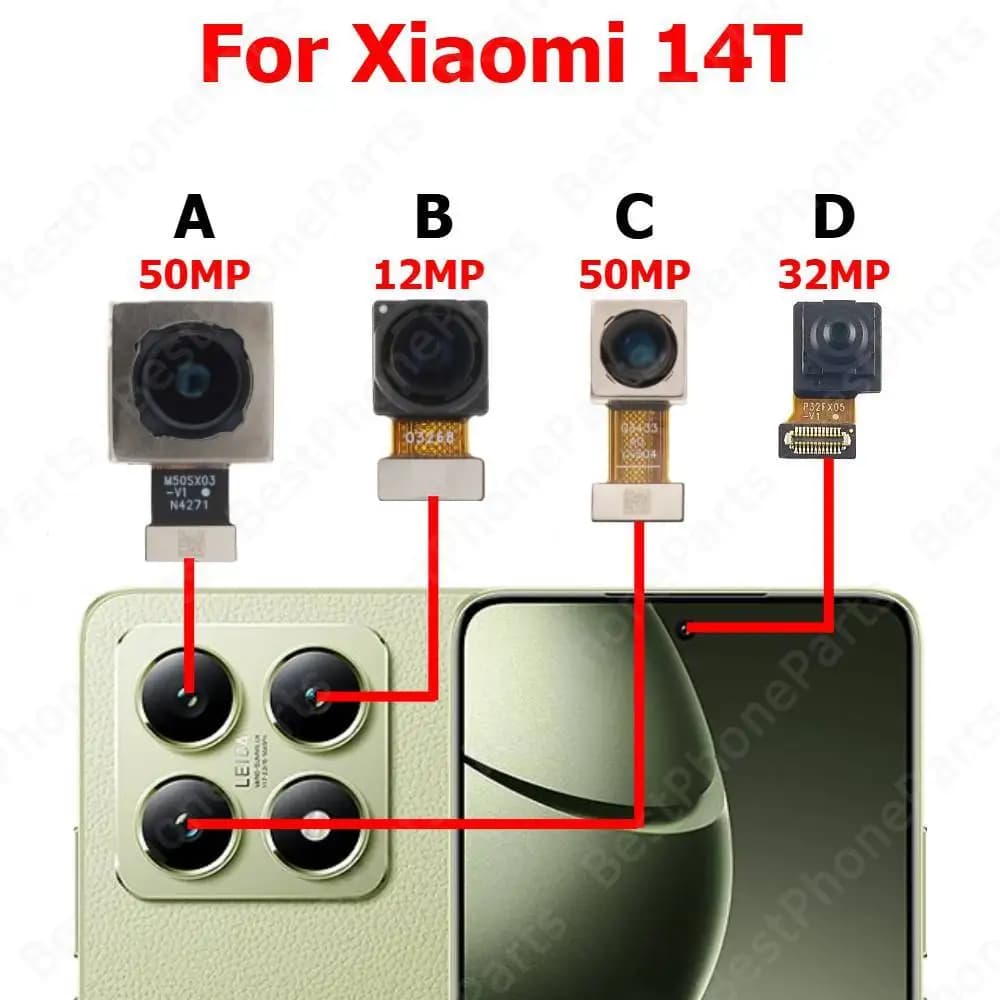 Fotocamera per Xiaomi 14T Mi 14T posteriore posteriore frontale frontale Selfie modulo fotocamera posteriore parti di ricambio per telefono cellulare