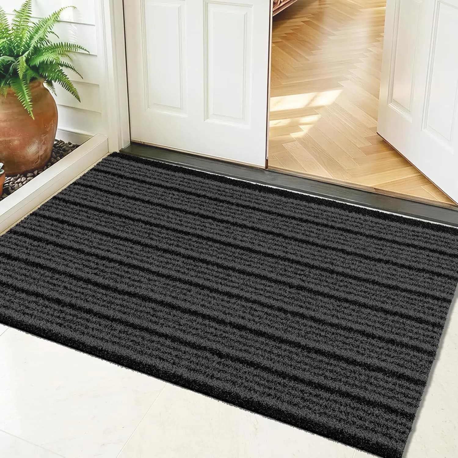 Tappeto Zerbino Esterno 24x36, Antiscivolo, Cattura Sporco, Raschietto per Scarpe, Resistente per Patio e Garage