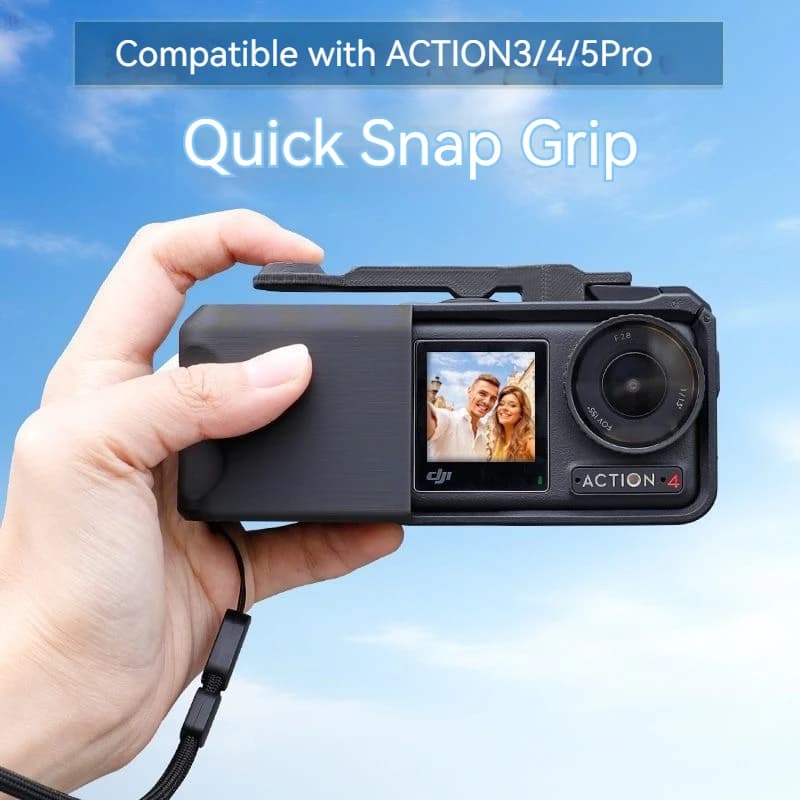 For DJI Action 3/4/5 Pro 3D Printing Camera Grip Holder Accessories ABS Quick Camera Handle Expand Adapter Handheld Controller