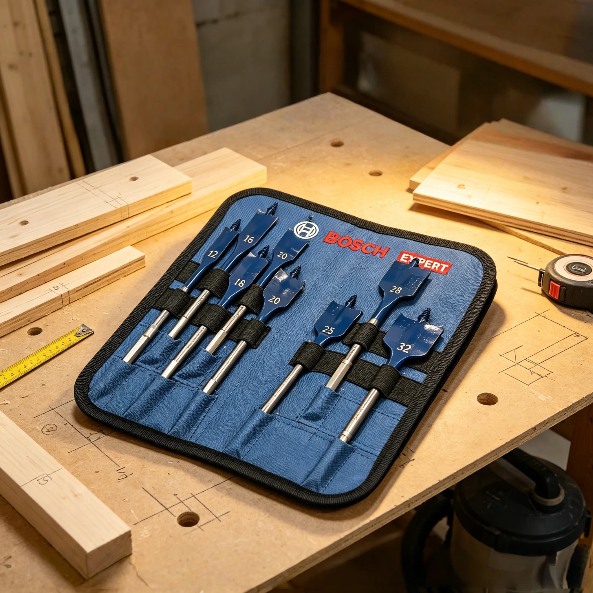 Bosch EXPERT Self Cut Speed Spade Drill Bit Set Long Shank Woodworking Drill Bits Wood Board Expansion Drill Bit Set