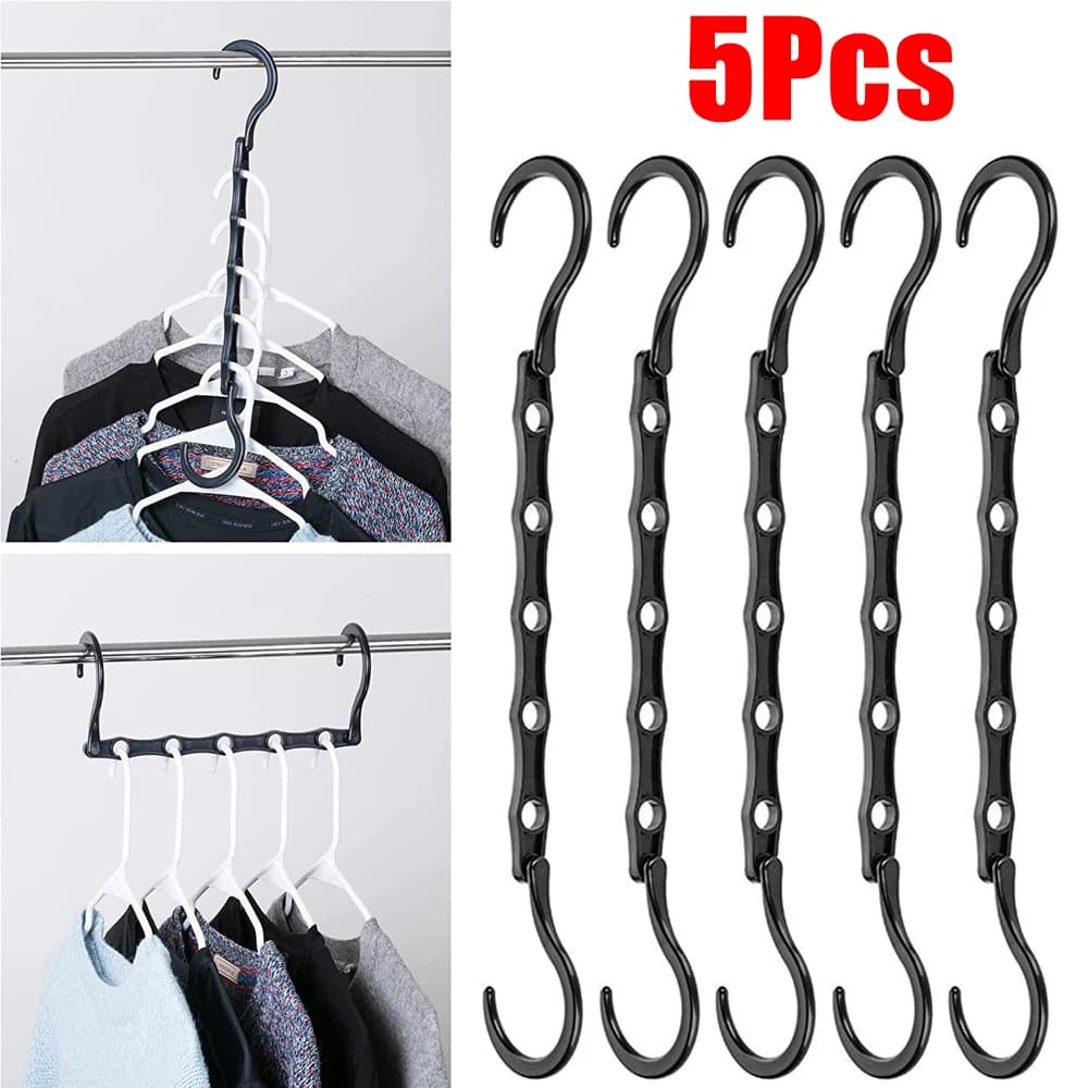 Plastic hanger with multifunctional hook with 5 holes Rotating hanger Organizer Folding hanger Folding magic cabinet Organizing wardrobe