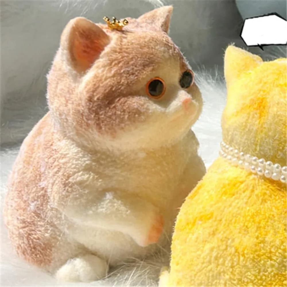 Nuovi simpatici giocattoli morbidi da spremere per gatti con superficie floccata giocattolo antistress a rimbalzo lento giocattolo per pizzicare gatti in silicone regalo di Capodanno