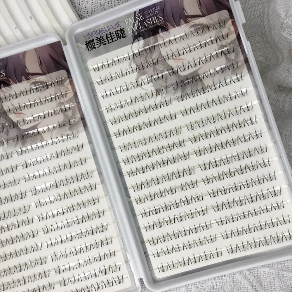 120/384Clusters Black Self Adhesive Lower False Eyelashes Gentle 5MM DIY Lashes Extension Eye Makeup Glue Free