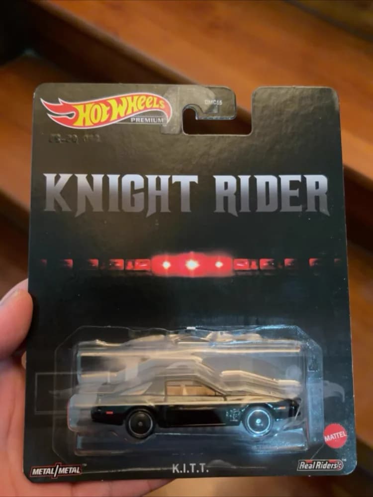 Hot Wheels Pop Culture Knight Rider K.I.T.T. Originale Modellino Auto Vintage Hxd63 Nero in Scala 1/64, Veicolo Creativo in Metallo Pressofuso, Regalo