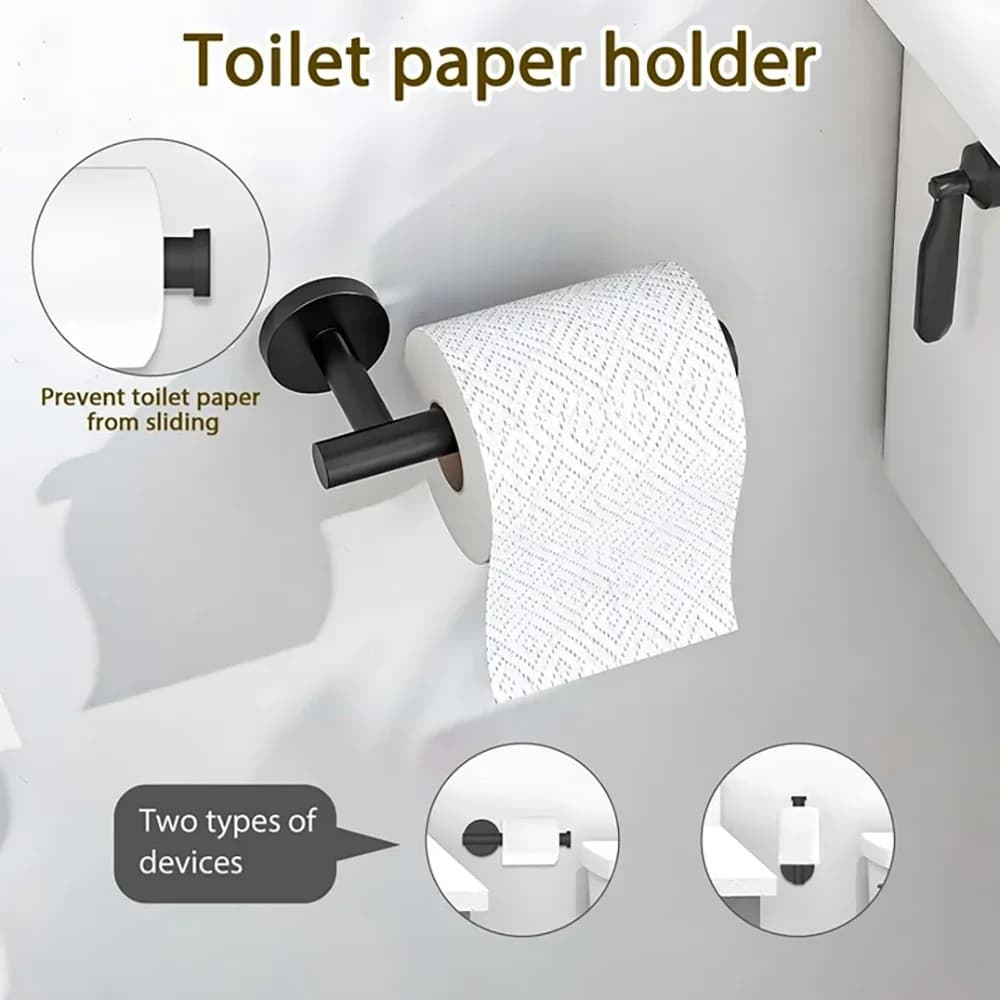 Tempat Tisu Toilet Kamar Mandi Baja Tahan Karat Pemasangan di Dinding Baut Nikel yang disikat Tempat Gulungan Kertas Toilet untuk Kamar mandi Dapur