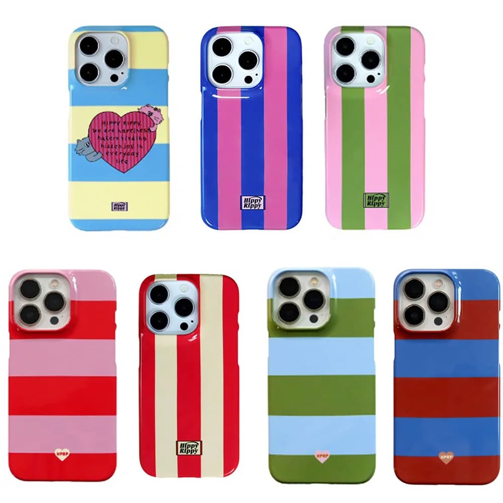 Colorful stripes Phone Case for iPhone 17 16 15 14 13 12 11 Air Pro Max X XS XR XSMax 7 8 Plus Glossy Film Hard PC Cover