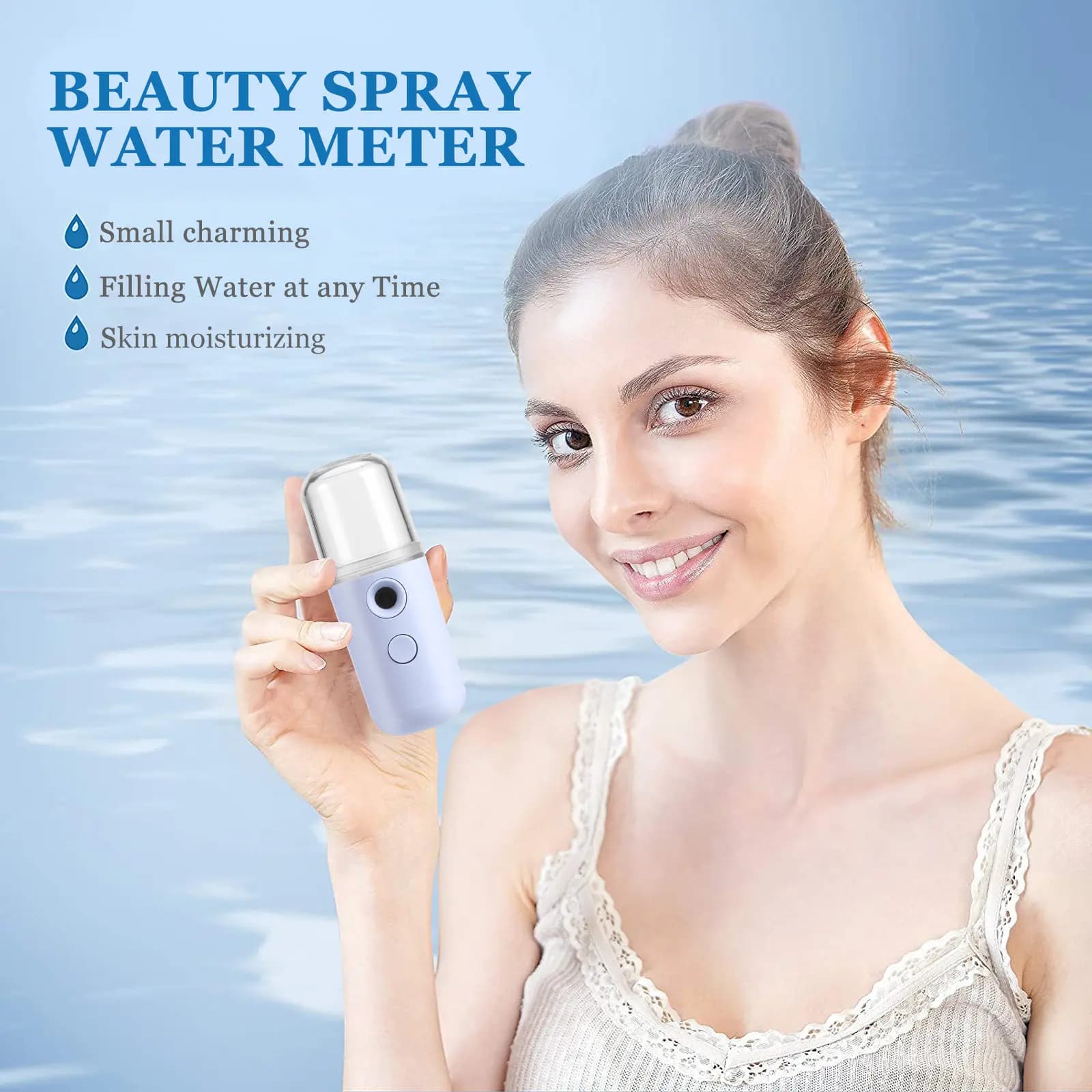 2 pezzi di umidificatori per il viso con ricarica USB, spray nano, idratante viso portatile e leggero per yoga, spa, camera da letto, soggiorno