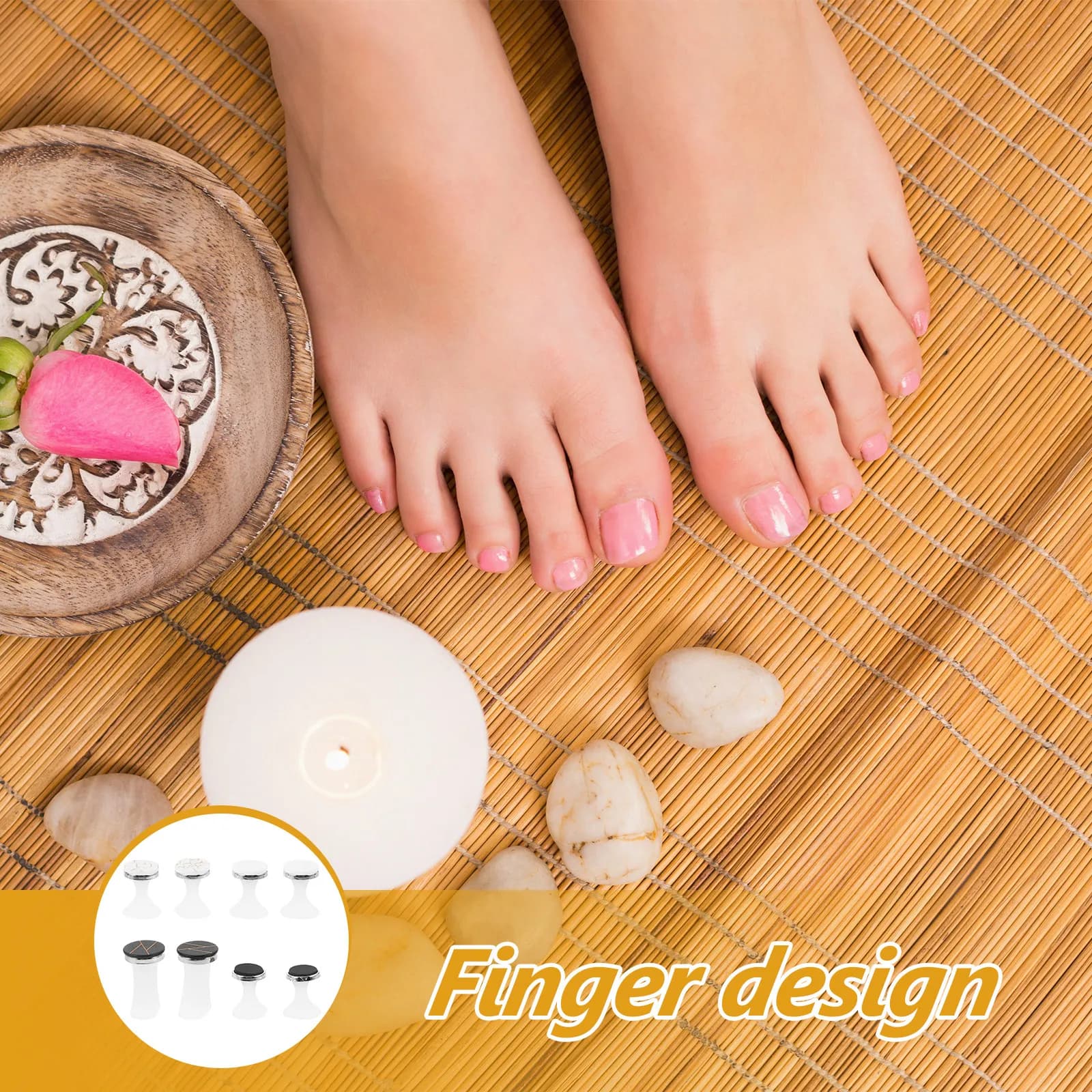 Set di 8 Separatori per Dita dei Piedi in Silicone per Pedicure e Nail Art, Uso Professionale e Domestico