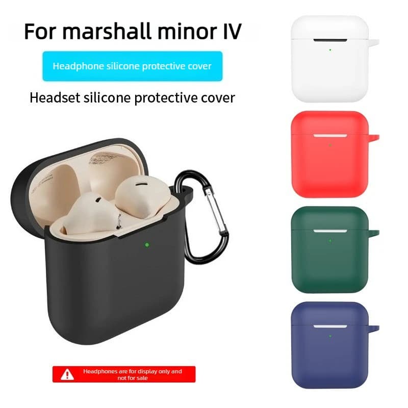 Slim fit silicone protection for Marshall Minor IV, dustproof housing for wireless charging earphones