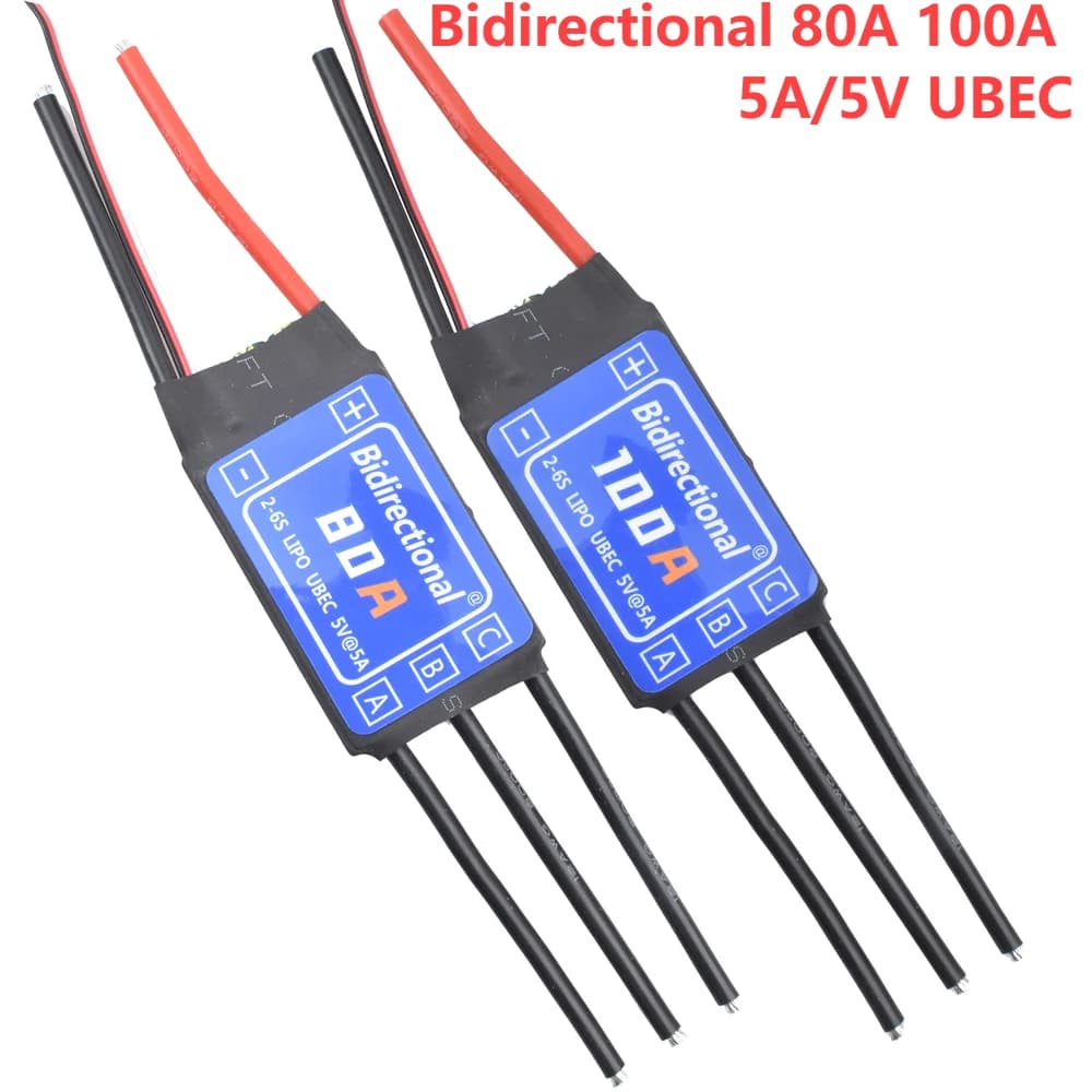 HV Bidirezionale Brushless ESC 80A 100A ESC Brushless ESC 2-6S 5A/5V UBEC ESC Per RC Barca auto Subacquea