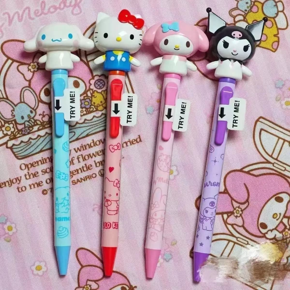 Penna Gel Anime Hello Kitty Cheer Up, Cinnamoroll, Kuromi, Melody con Braccio Oscillante, Penna Divertente ad Asciugatura Rapida, Regalo di Natale per Studenti