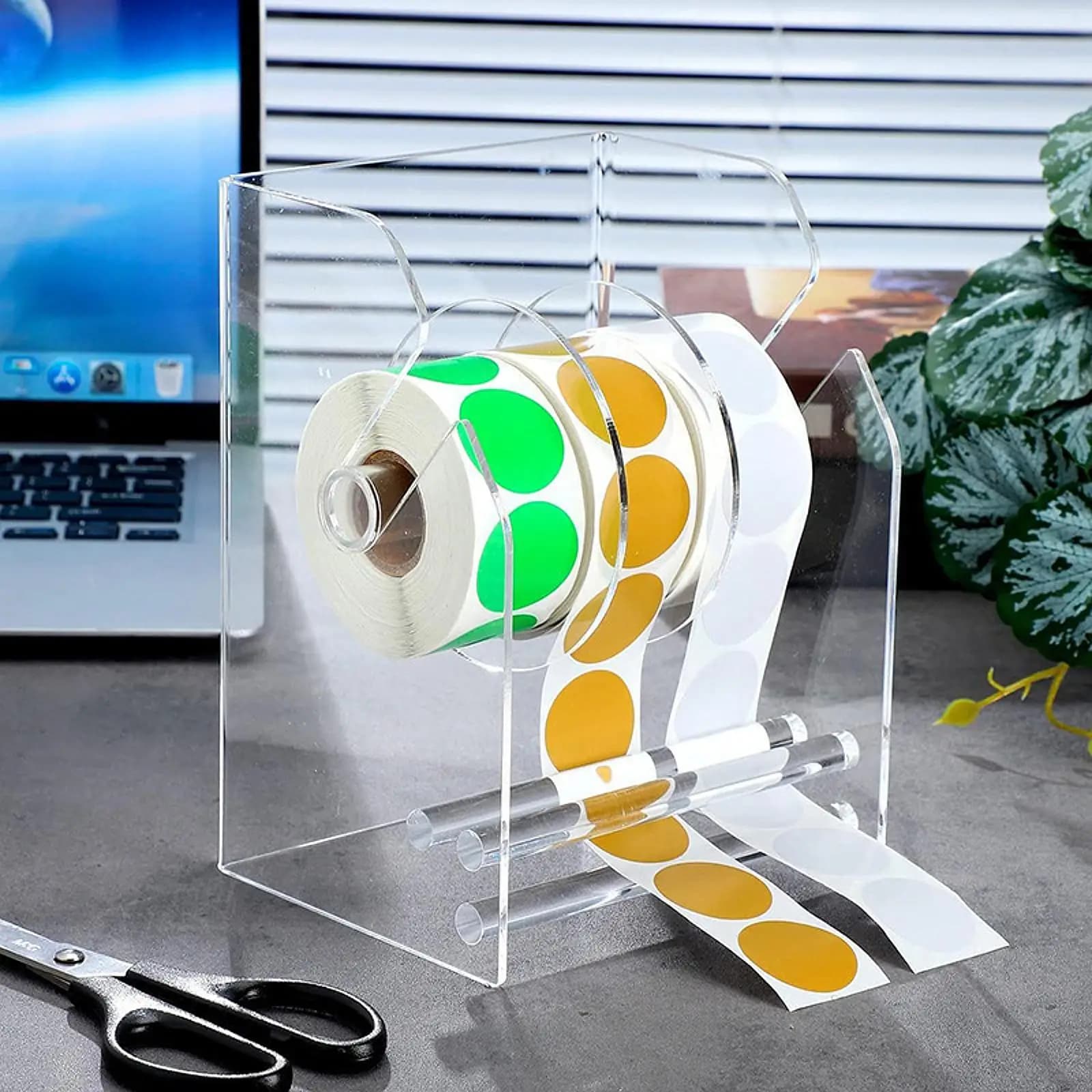 Dispenser per etichette regolabile Supporto per etichette trasparente per rack Supporto per adesivi regolabile Dispenser per adesivi per ufficio in classe