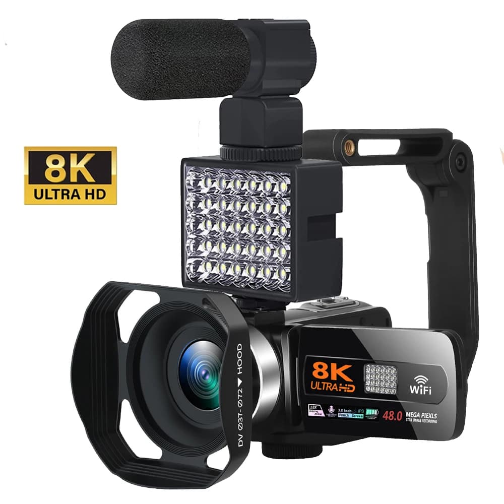 Videocamera digitale HDR 8K Visione notturna Videocamera webcam WIFI da 48 MP per streaming live